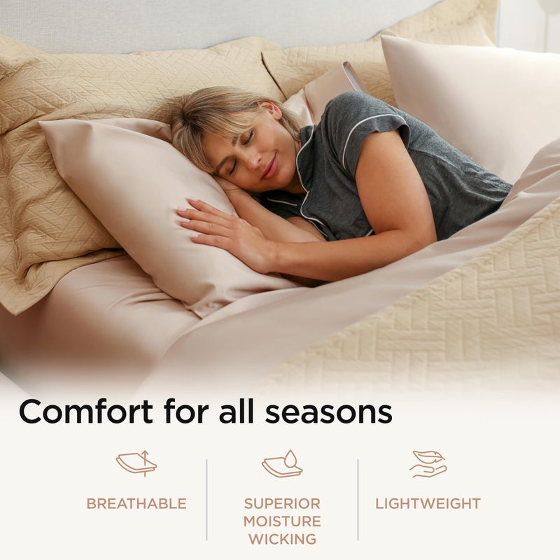 Threadmill Luxury Cotton Blankets for Queen Size Bed | All-Season 100% Cotton Queen Size Blanket | Criss Cross Jacquard Cozy Lightweight, Soft Breathable Coverlet fits Full Size Bed, 90x92 | Beige - Image 4